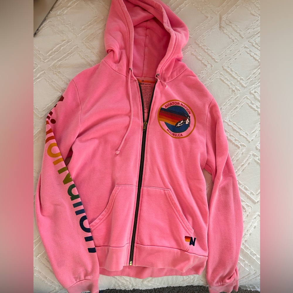 Aviator Nation Zip Up Pink hoodie